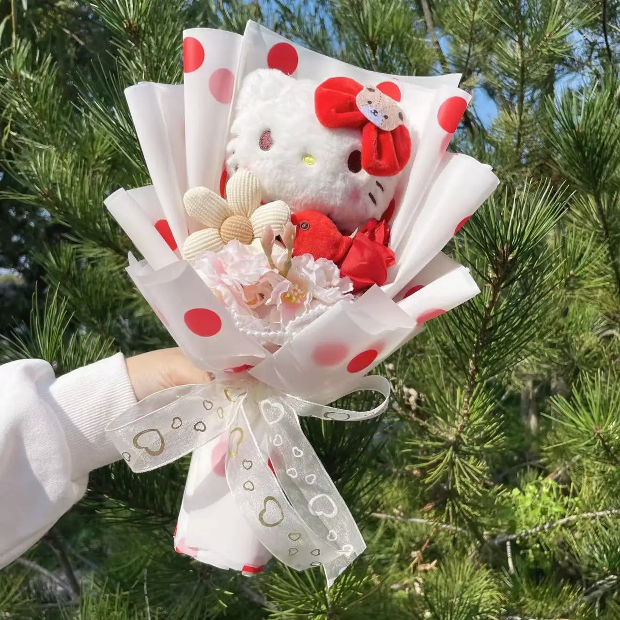 HappyHearts My Melody Kuromi Cinnamoroll Hello Kitty Crochet Flower Bouquet