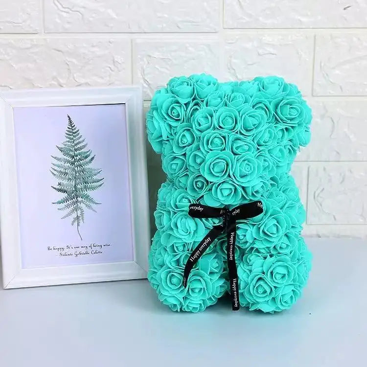 HappyHearts Teddy Rose Flower Bear with Box Gift For Girlfriend Women Anniversary Wedding