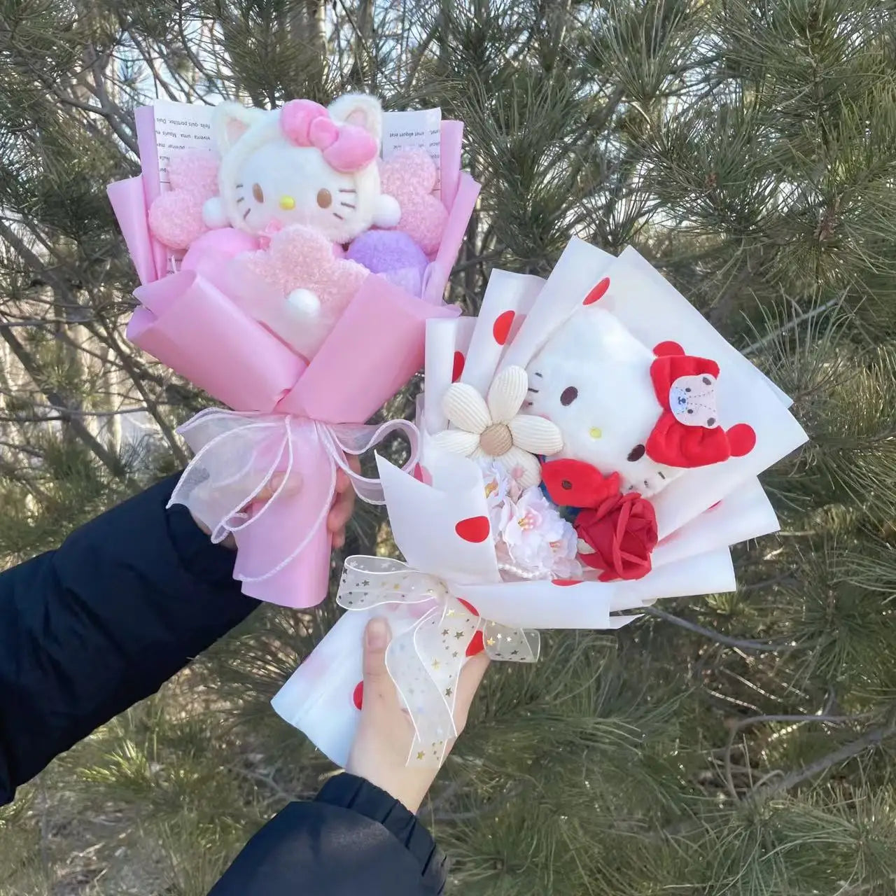 HappyHearts My Melody Kuromi Cinnamoroll Hello Kitty Crochet Flower Bouquet