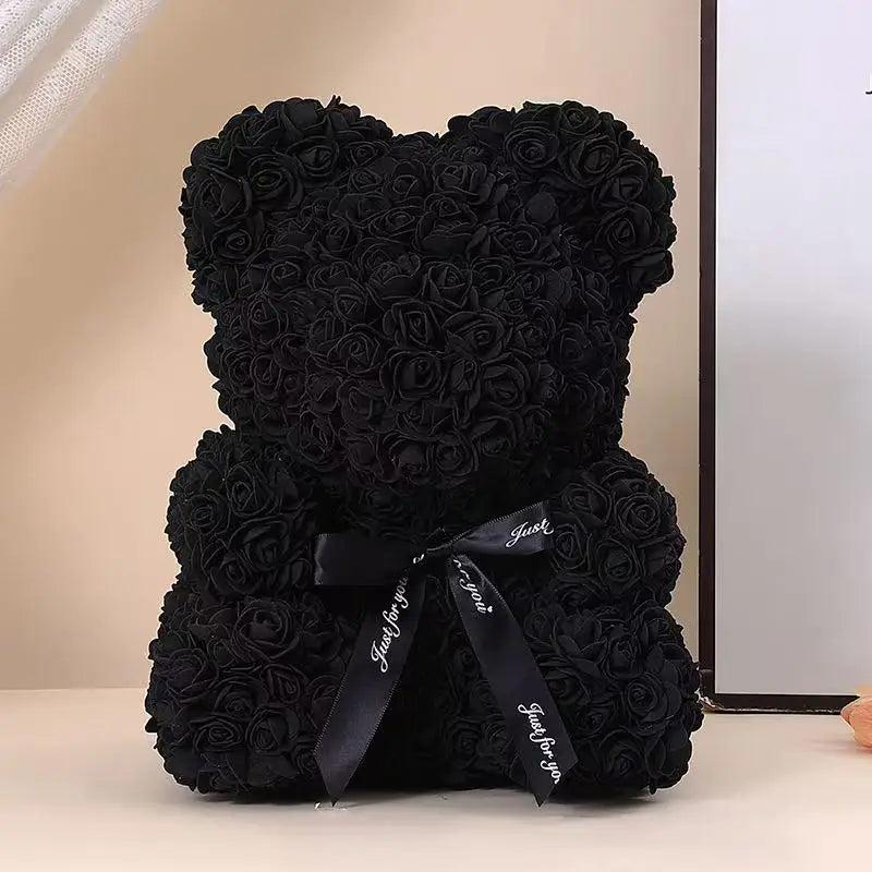 HappyHearts Teddy Rose Flower Bear with Box Gift For Girlfriend Women Anniversary Wedding