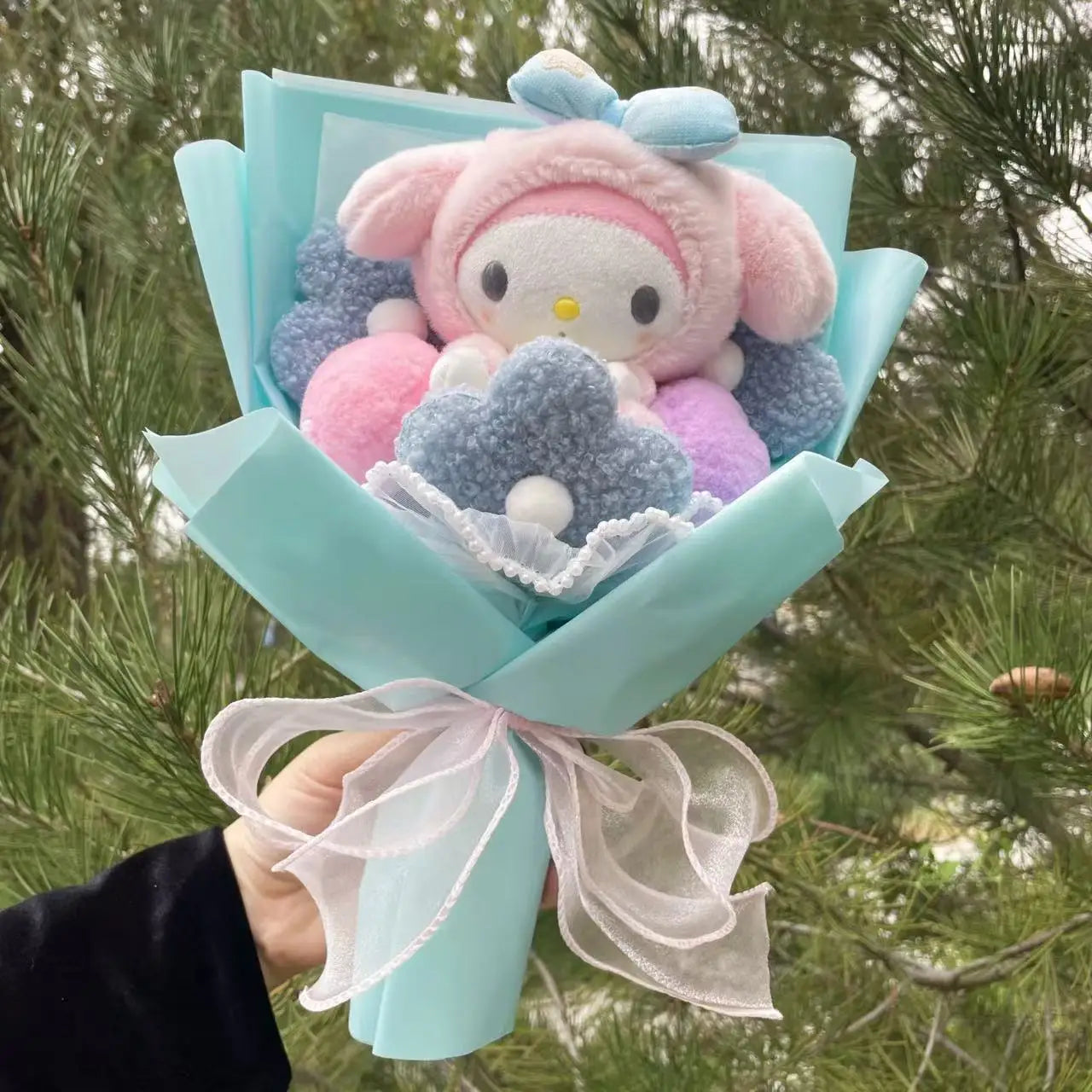HappyHearts My Melody Kuromi Cinnamoroll Hello Kitty Crochet Flower Bouquet