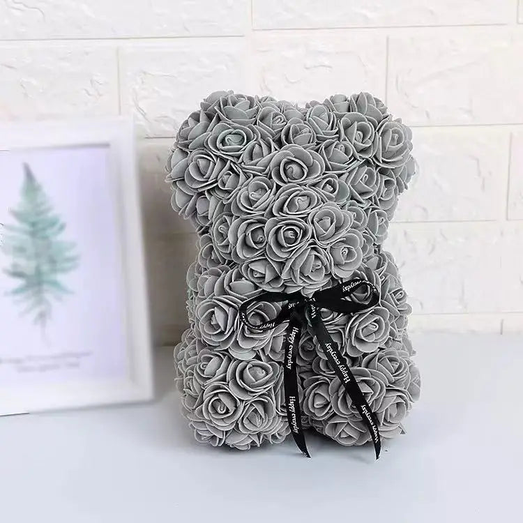 HappyHearts Teddy Rose Flower Bear with Box Gift For Girlfriend Women Anniversary Wedding