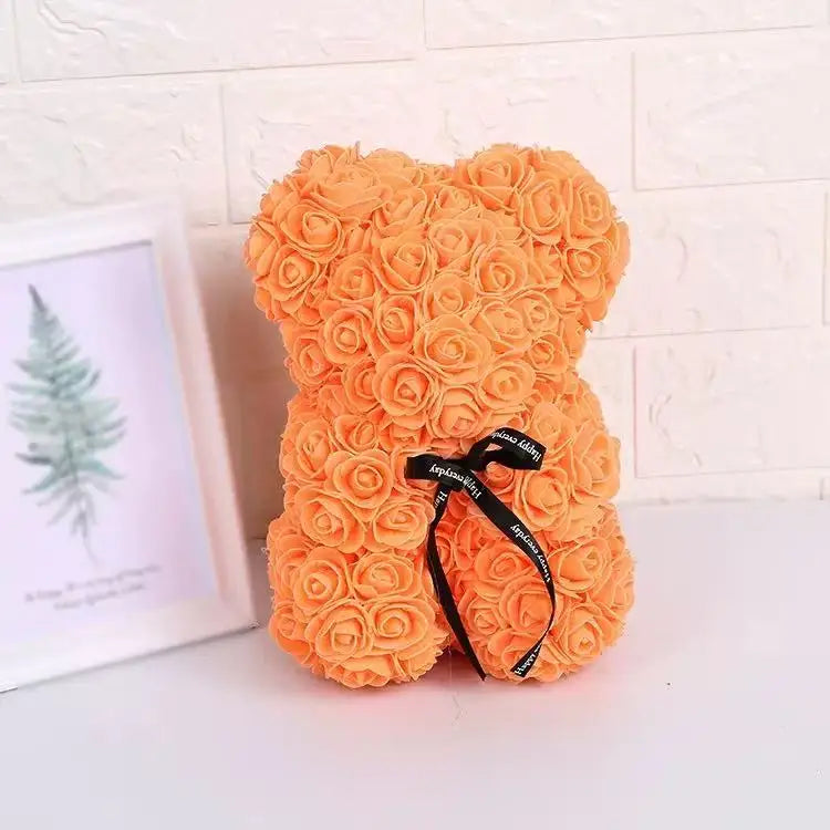 HappyHearts Teddy Rose Flower Bear with Box Gift For Girlfriend Women Anniversary Wedding