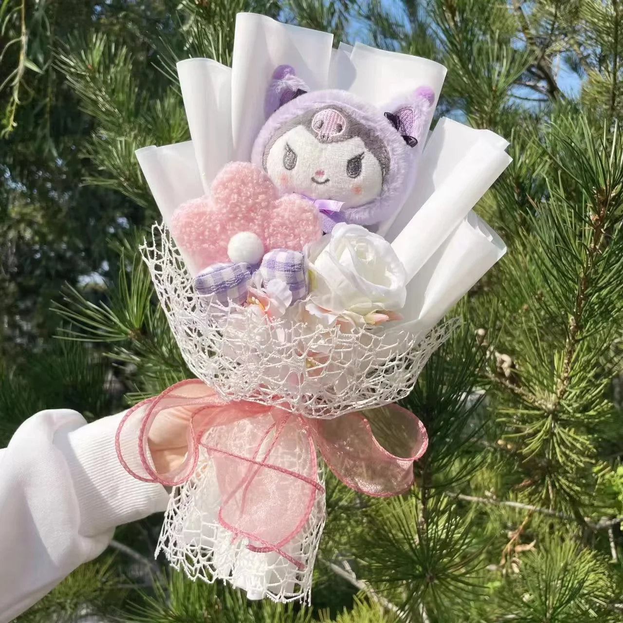HappyHearts My Melody Kuromi Cinnamoroll Hello Kitty Crochet Flower Bouquet