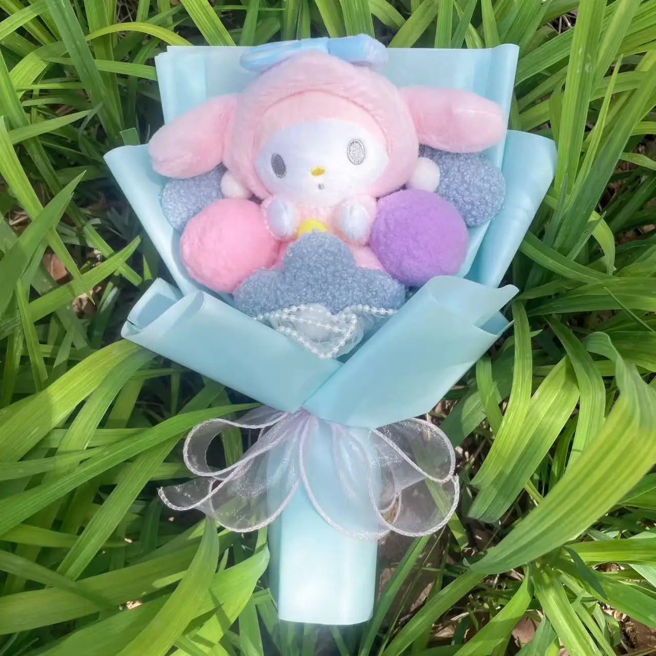 HappyHearts My Melody Kuromi Cinnamoroll Hello Kitty Crochet Flower Bouquet